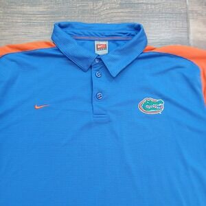 Vintage Florida Gators Polo Mens 2XL‎ XXL Blue Golf Nike Team Performance Y2K